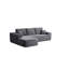 Canapé modulaire moderne gris avec méridienne en tissu moelleux pour la maison