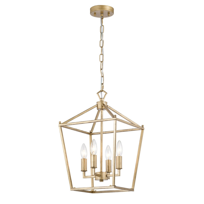 Lustre en fer de style lampadaire Buelex, Satin, H 16,9 po x l 11,8 po x P 11,8 po