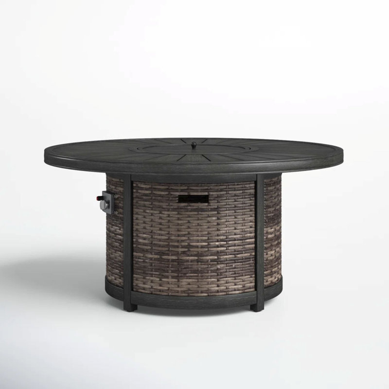 Table de foyer d'extérieur au propane, Brun, H 25 po x l 52 po x P 52 po