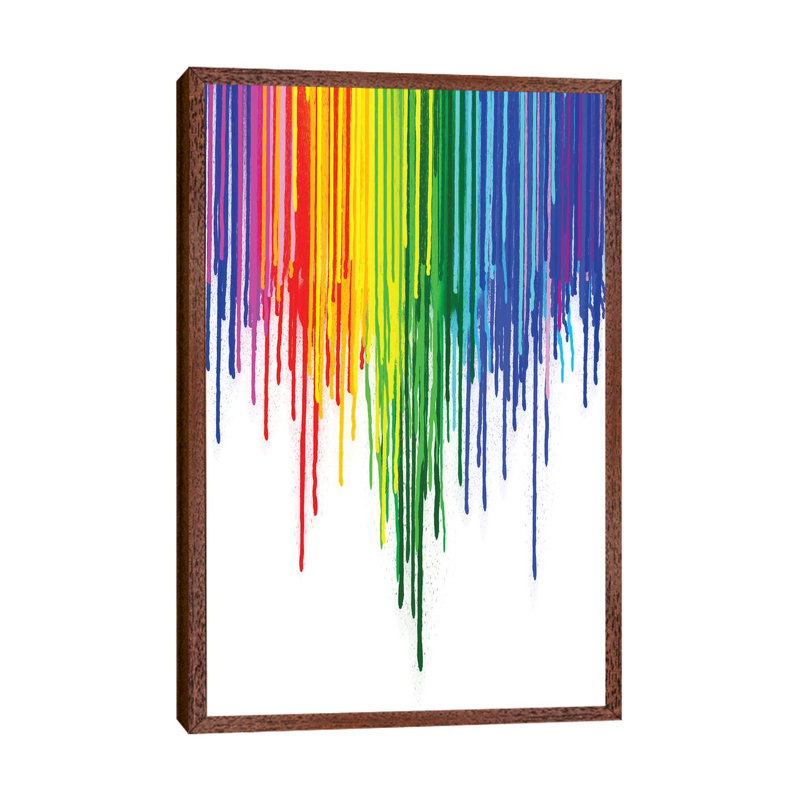 Rainbow Gay Pride - Print on Canvas, 66.04 cm H x 45.72 cm W, Classic Brown Wood Framed