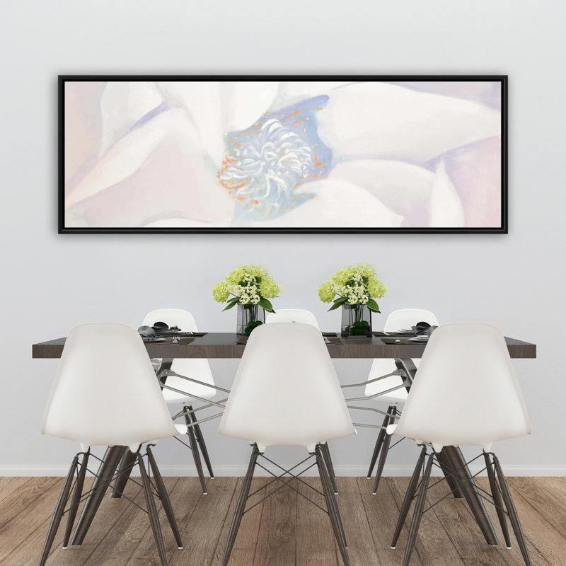 Delicacy - White Floral Botanical Framed Canvas Home Decor