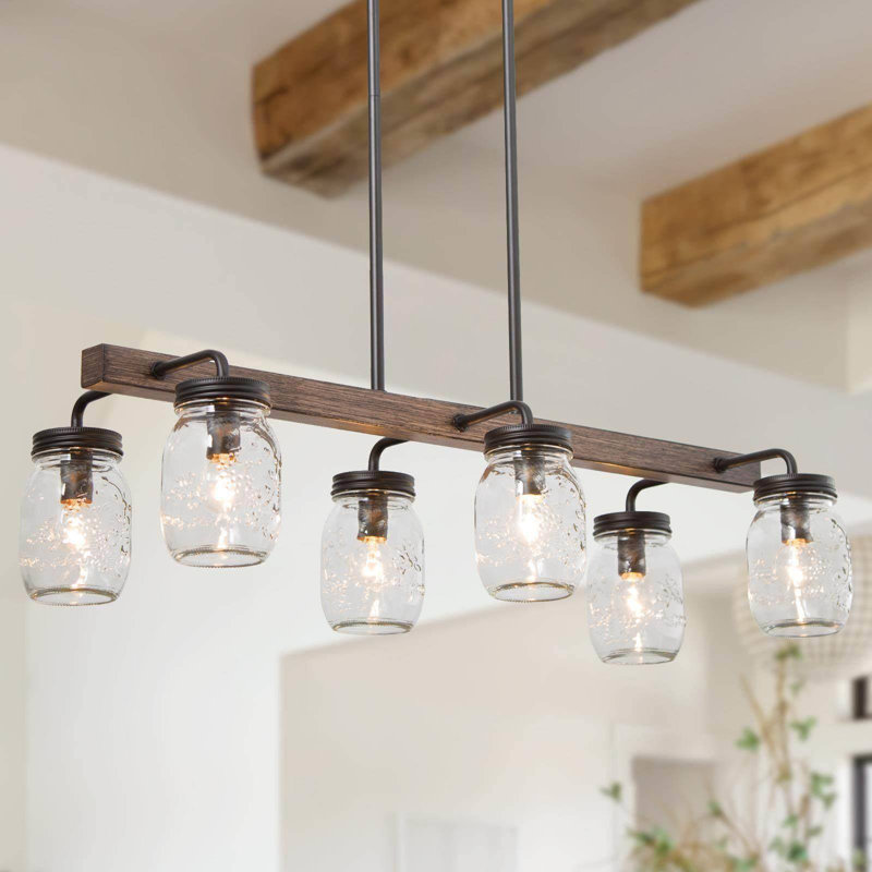 Luminaire suspendu linéaire à 8 lumières pour îlot de cuisine Lidia