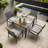 Outdoor Patio Furniture Set - 5-Piece Acacia Wood Table & Rattan Chairs, All-Weather Conversation Set-1155664445-1155664384