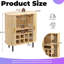Armoire à vin avec support pour 8 bouteilles, 5 niveaux de tablettes et porte-verres, station de café moderne-129059925