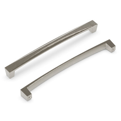 Crest Collection Handle Pull - 7-9/16" Center to Center Cabinet Pull Satin Nickel - Mid-century Modern Hardware for Drawers & Cabinets   