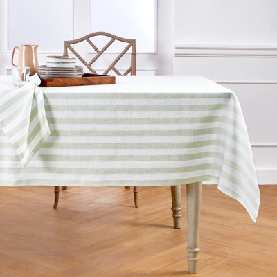 100% Pure Linen Tablecloth -Sorrento Stripe