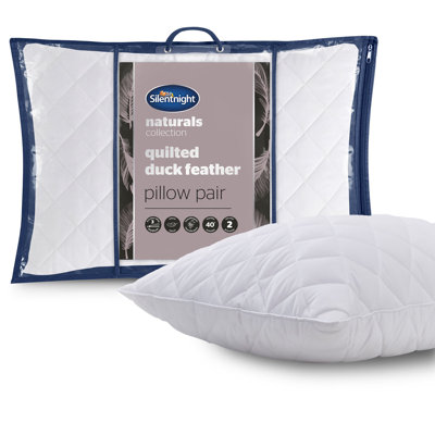 Silentnight Quilted Duck Feather Pillow Soft Medium Support