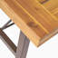 Table basse d'extérieur en bois d'acacia, finition teck / métal rustique brun et noir, P 27,25 po x l 45,75 po x H 18 po
