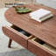 Table d'appoint ovale en bois massif - chêne, compartiment à tiroirs, bureau pratique en chêne, organisation, productivité