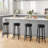 Swivel Bar Stools Set of 2, 30" Counter Height Bar Stools with Upholstered PU Leather Cushion, Backless Round Kitchen Barstools with Metal Frame for Kitchen Home Bar-1654748282-1654748283