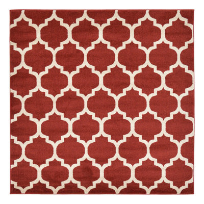 Tapis rouge tissé à la machine Molly