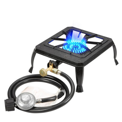 Single burner cast iron flame camping stove, include CSA listed regulator and gas hose