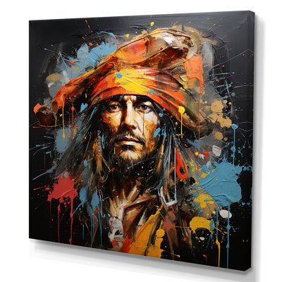 Popart pirate graphite Portrait - art mural pirate