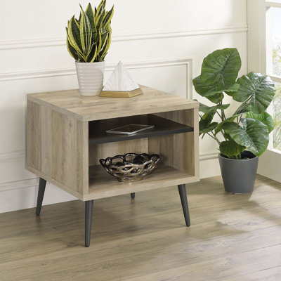 Table de bout carrée avec tablette de rangement