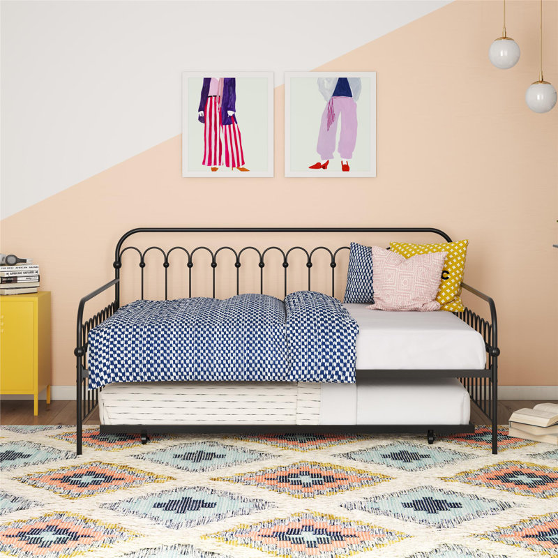 Lit de jour avec couchette Bright Pop, Noir, Simple