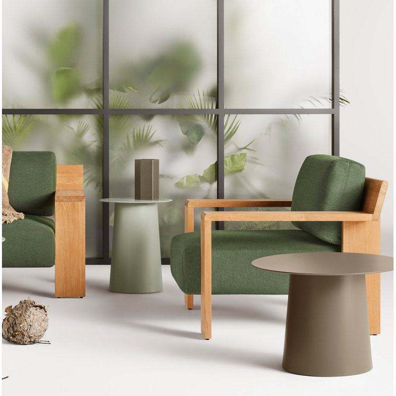 Ridge Outdoor Teak Lounge Chair, Sunbrella Ivy