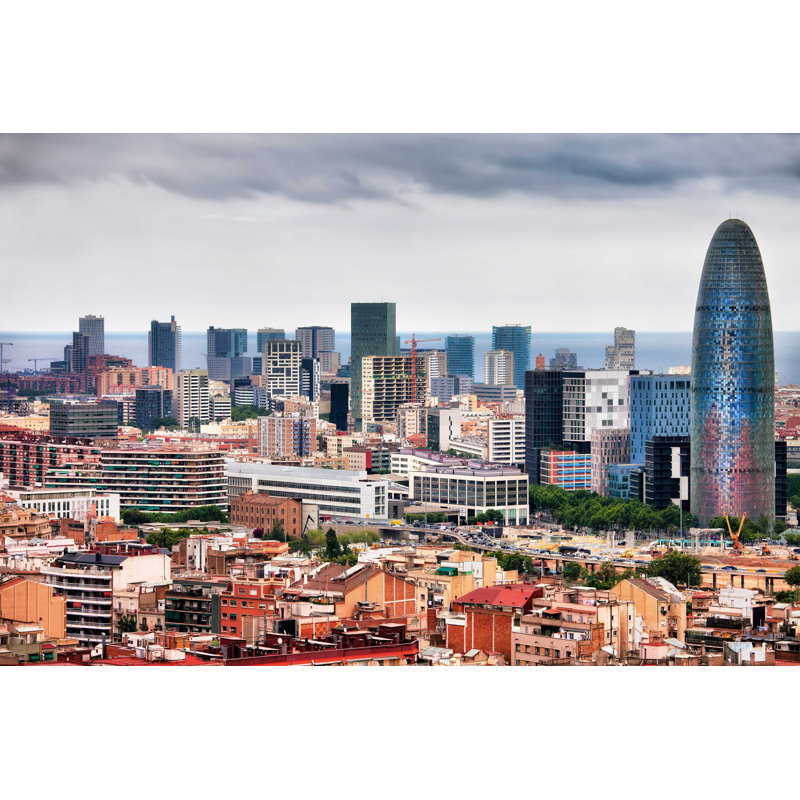 Barcelona Downtown City - Photographie sur toile tendue, H 12 po x l 18 po