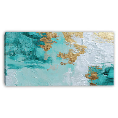 Turquoise Shoreline Glow Wrapped Canvas Wall Art