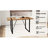 55" Rectangular Dining Table, 1.5" Thick Dark Wood Tabletop, 4-6 Person, Black Metal Legs, Mid Century Accessory Modern Home-1571299147