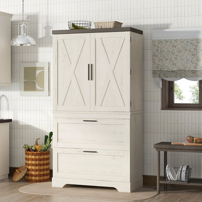 Armoire en bois de style campagne moderne avec cadre robuste avec cloison de rangement à porte intérieure avec tiroirs pour le salon, le vestibule, la chambre à coucher, le couloir et le bureau
