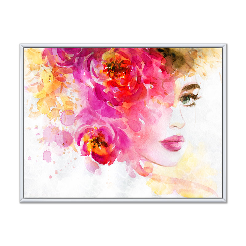 Art floral sur toile, H 30 po x l 40 po x P 1,5 po, Cadre flottant blanc