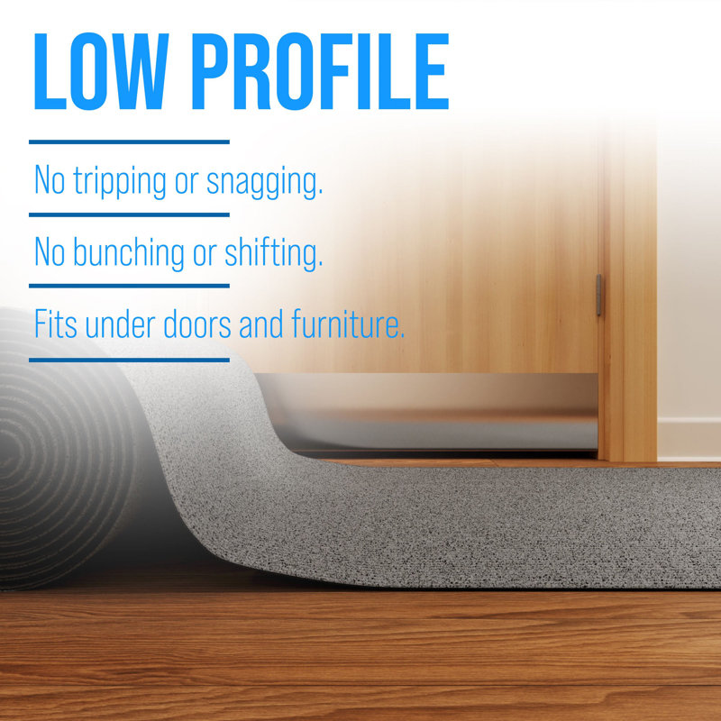 Extra-Long Custom-Length Non-Slip Runner Rug with Dirt-Trapping Grooves. Heavy-Duty, Absorbent, Stain-Resistant, and Washable. Perfect for Entryways, Hallways, and Offices, Gray.