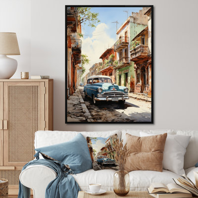 Irvings Turquoise Cuba Classic Cars sur toile