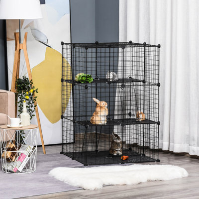 Mosher Pet Playpen DIY Cat Cage Small Animal Enclosure Black