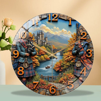 Horloge murale 12 po Scottish Highland