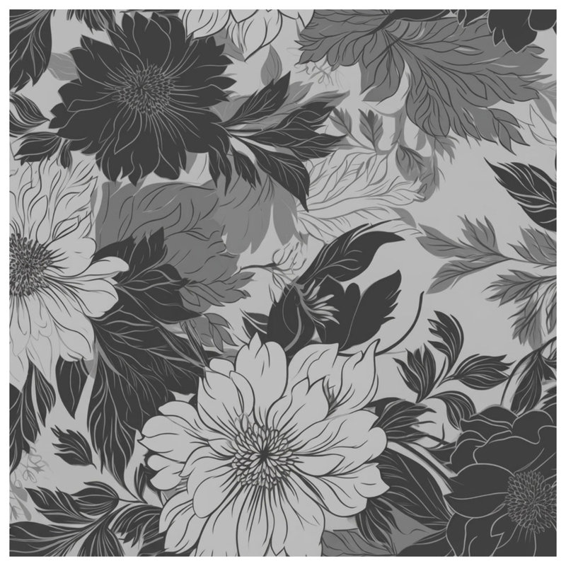 Édredon monochrome à motif floral, Grand lit