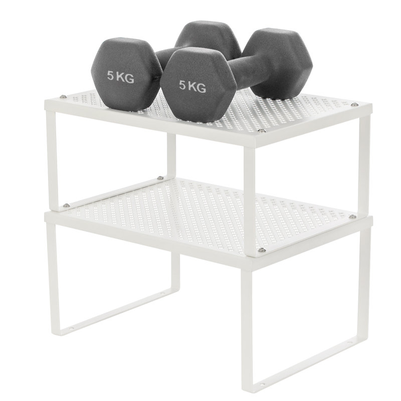 Stackable Cabinet Organizer Shelf, White