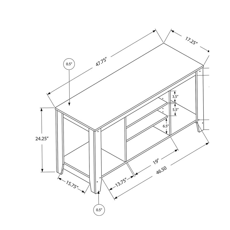 48-inch TV cabinet, console, media entertainment center, storage shelf, living room, bedroom, brown veneer, Espresso