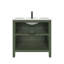 Meuble-lavabo autoportant 36 po Anvay en vert forêt avec plateau en céramique blanche Anvay-1526982776
