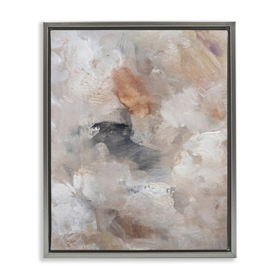 Cradled Neutral Abstract Framed Floater Canvas Wall Art, design by Hope Bainbridge