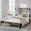 Structure de lit avec tête de lit tapissier, station de charge, lumières DEL, lattes de bois, assemblage facile et aucun sommier tapissier, parfait pour une chambre à coucher moderne-74293958