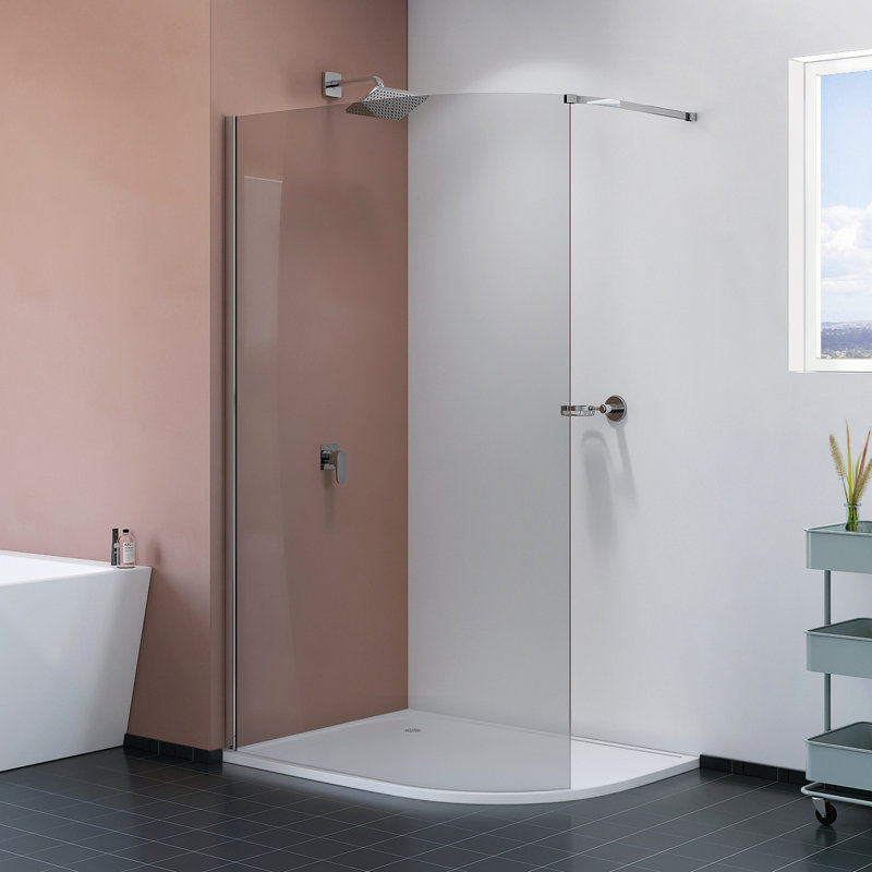Cabine de douche à double glissière avec cadre l 35,43 po x H 78,74 po, Chrome