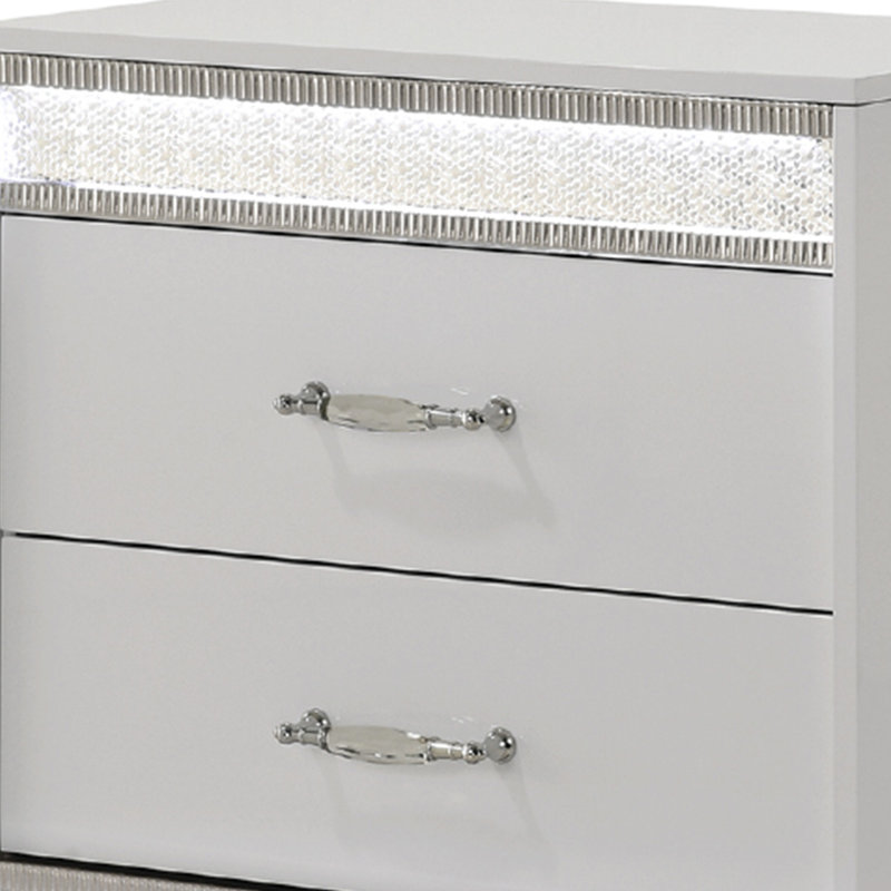 Lashell 2-Drawer Nightstand with LED Lighting