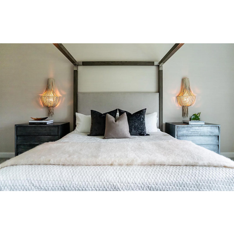 Leather Fringe Wall Sconce, Cream