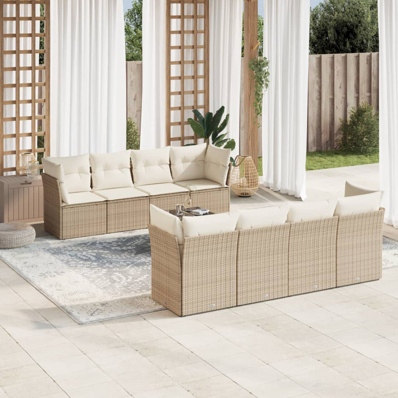 Vidaxl Garden Sofa Set, Beige