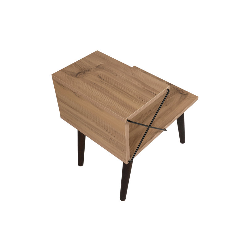 Hovig 50cm W Manufactured Wood Bedside Table, Pine