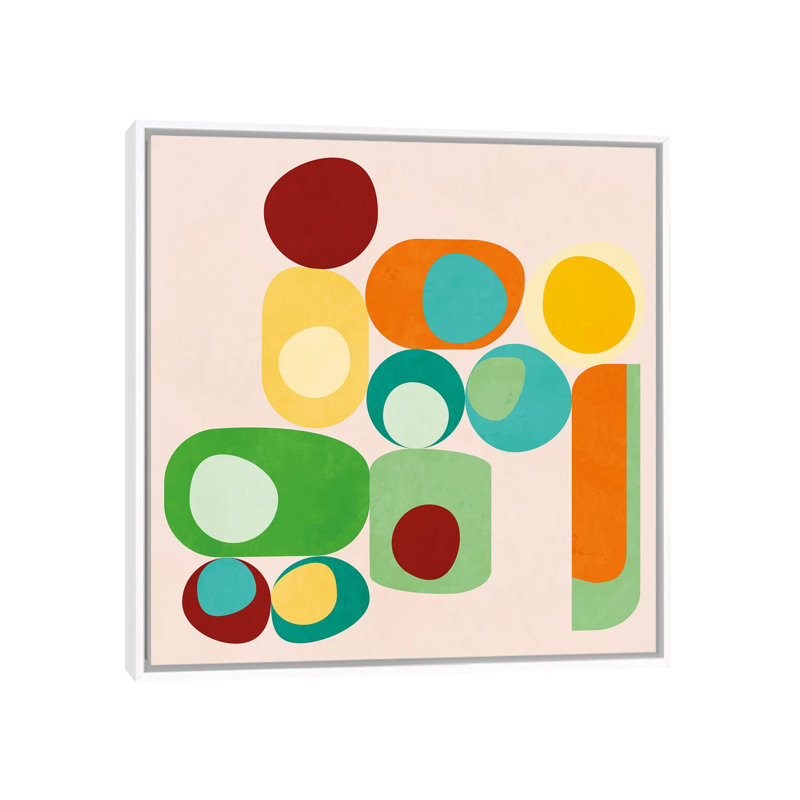 «Geometric Mid Century Modern Summer» par Ana Rut Bré - impression d'art graphique, H 18 po x l 18 po x 1,5 po, Aucun mat
