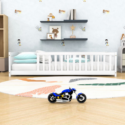 Twin Wooden Frame Kids Bed With Slats