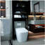 Étagère de rangement de toilette noire peu encombrante, tablette de rangement au-dessus de la toilette pour la salle de bain, armoire de rangement autoportante en métal pour la salle de lavage, étagères de rangement indépendantes pour la salle de bain