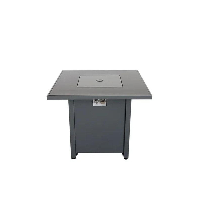 Table de foyer d'extérieur en acier avec couvercle H 25 po x l 30 po