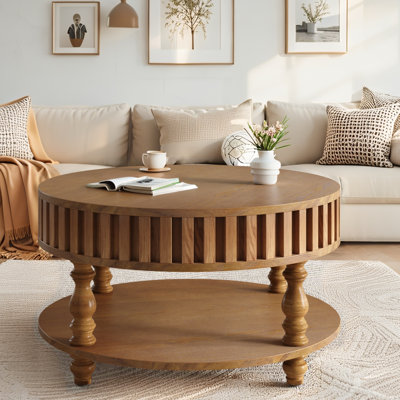 Table basse 31,5 "avec rangement rustique