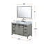 Meuble-lavabo gris cendre 48 po X P 22 po D, comptoir en quartz blanc, ensemble de robinets et Miroir
