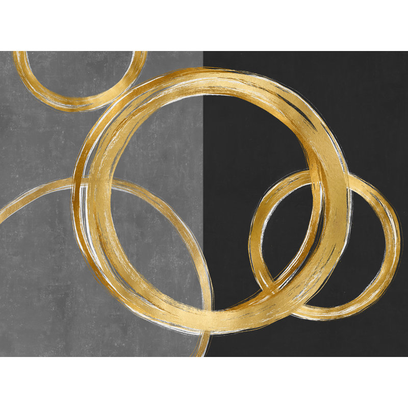 Impression sur toile Bernab Unity Gold On Black II par Natalie Harris, H 12 po x l 16 po