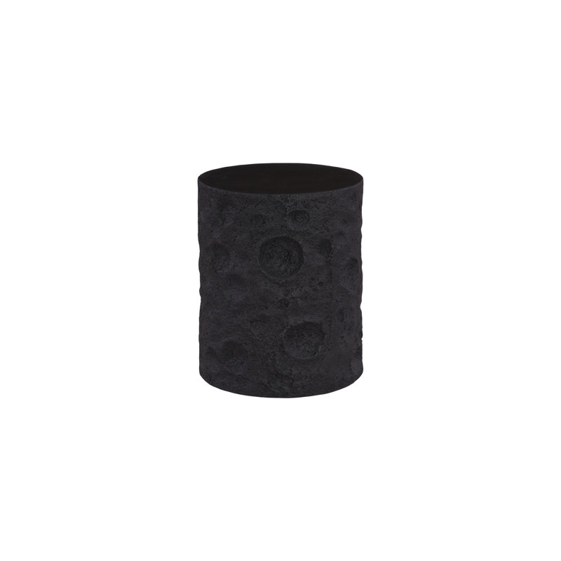 Crater Side Table, Black Stone, Black