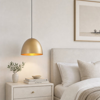 Lustre simple Aire à 1 lumière, dôme métallique de 18,5 po de largeur