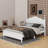 Carmena Retro Style Platform Bed-1331706509-1331706504